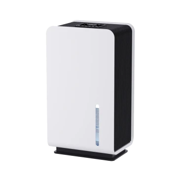 Kooling/coolwhist dehumidifier and air purifier combo, intelligent dehumidifier.Capacity :850ml/ day. CADR: 120m3/h.MD 823B.Oblique view